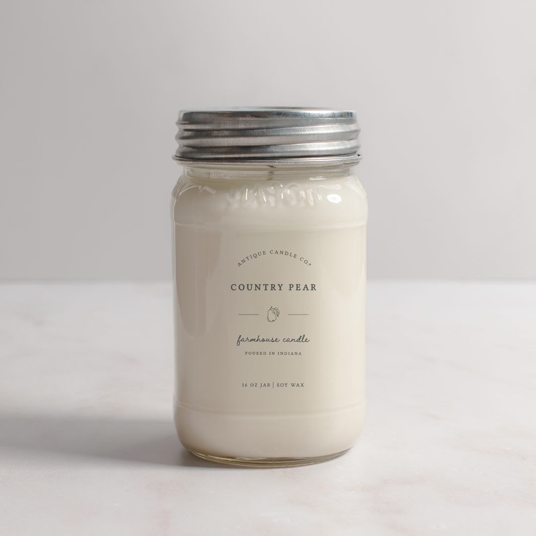 Country Pear - Soy Wax Candle: 1 mason jar (16oz)