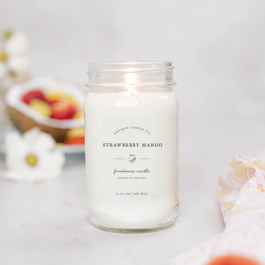 Strawberry Mango - Soy Wax Candle: 1 mason jar (16oz)