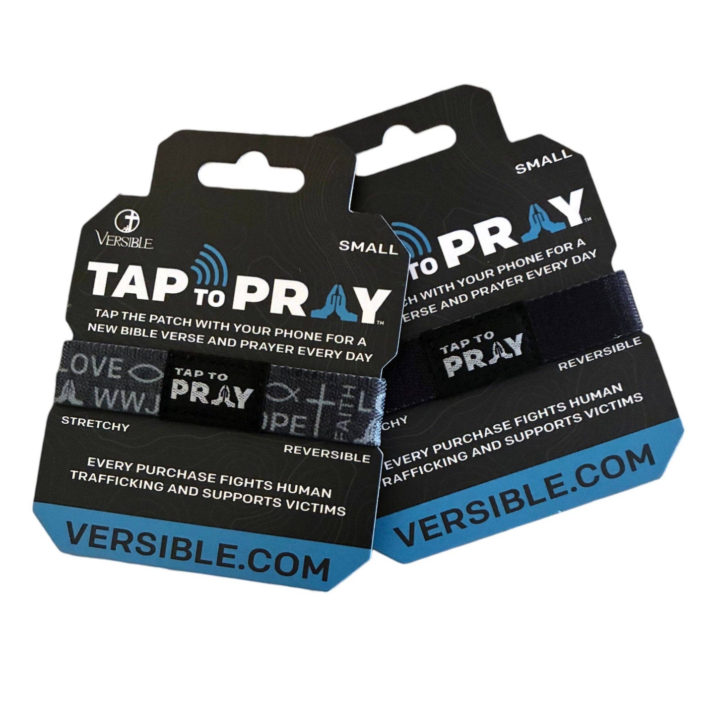 Tap To Pray® Wristband – Symbols of Faith - Grey: Extra Large