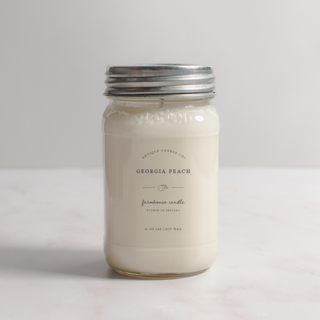 Georgia Peach - Soy Wax Candle: 1 mason jar (16 oz)