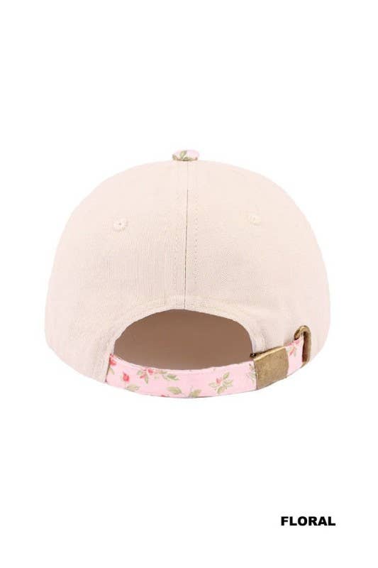 Jesus Two Tone Canvas Cotton Cap: FLORAL / 1(ONE SIZE)