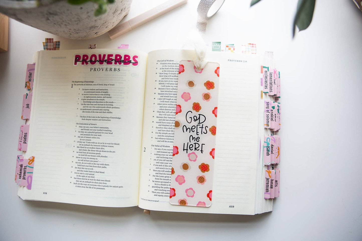 God Meets Me Here Acrylic Bookmark