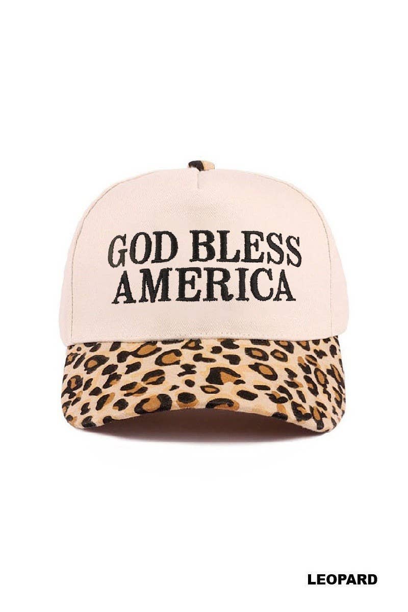 God Bless America Two-tone Canvas Cotton Cap: FUCHSIA / 1(ONE SIZE)