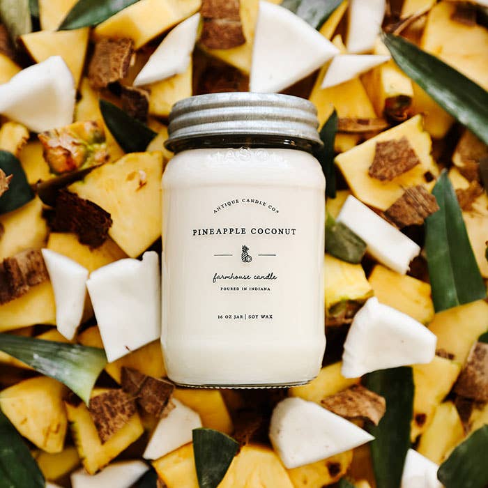 Pineapple Coconut - Soy Wax Candle: 1 mason jar (16 oz)