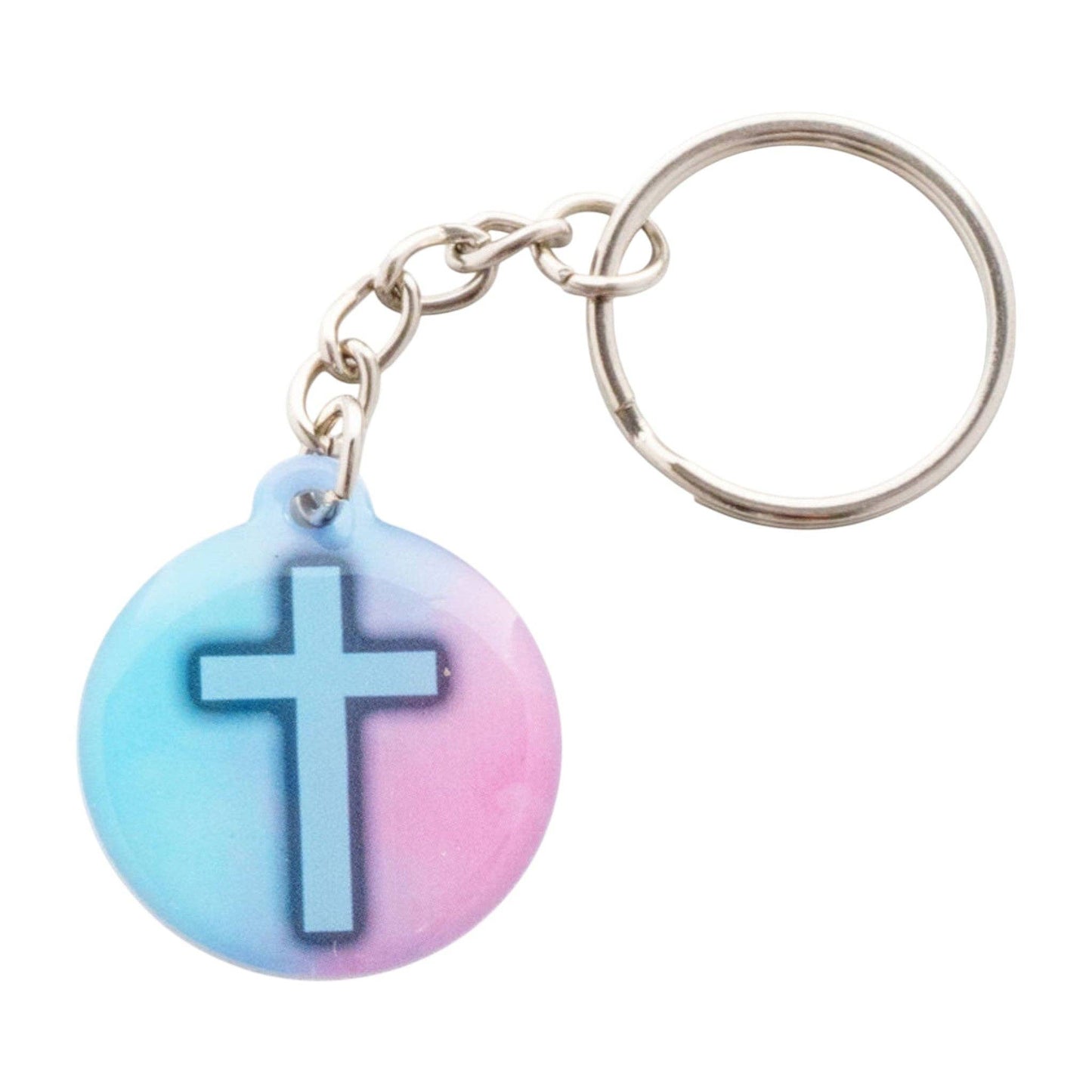 Tap To Pray® Acrylic Keychain: White + Cross