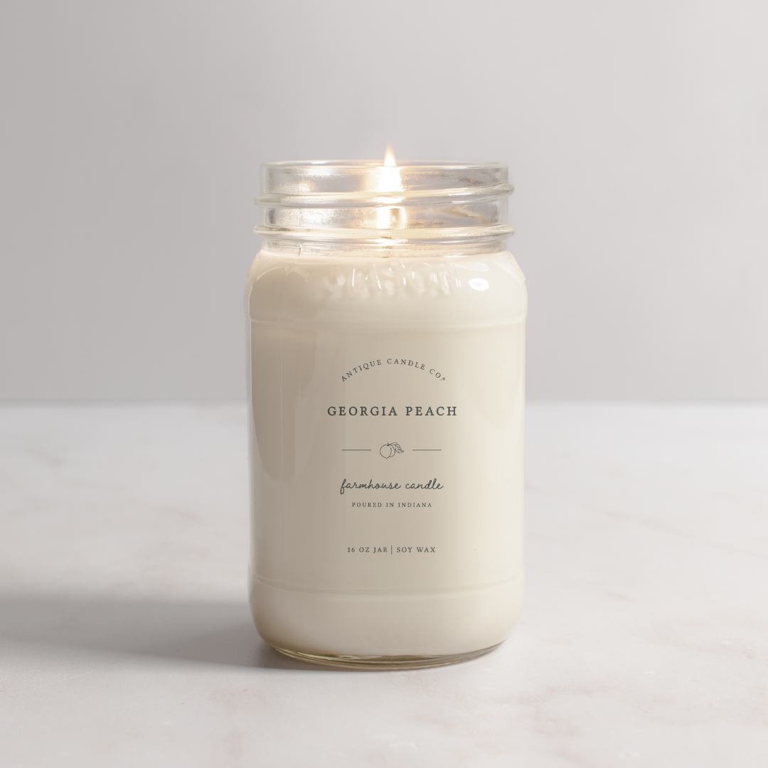 Georgia Peach - Soy Wax Candle: 1 mason jar (16 oz)
