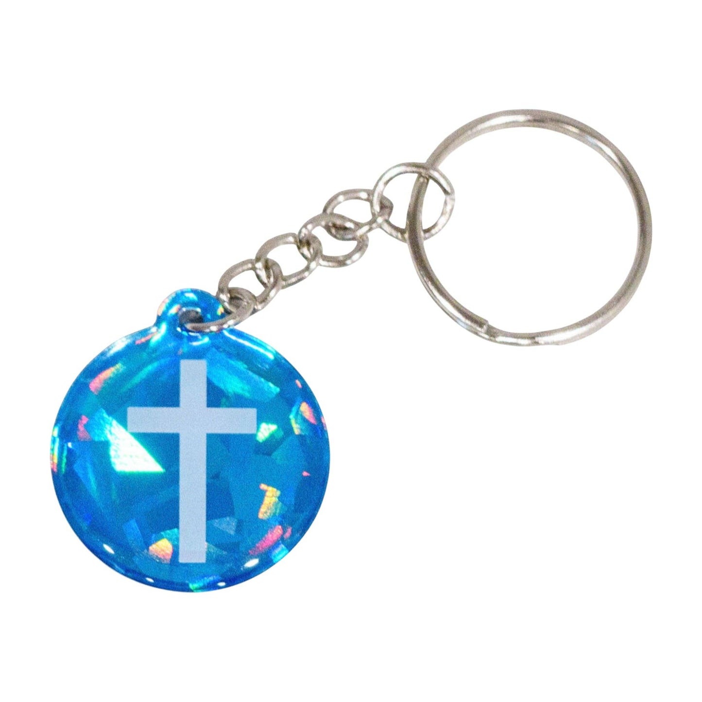 Tap To Pray® Acrylic Keychain: White + Cross