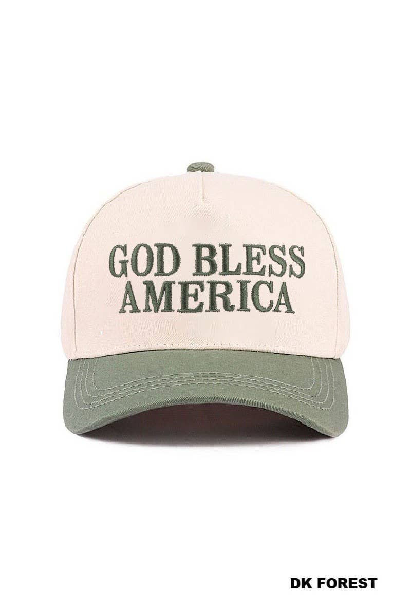 God Bless America Two-tone Canvas Cotton Cap: FUCHSIA / 1(ONE SIZE)