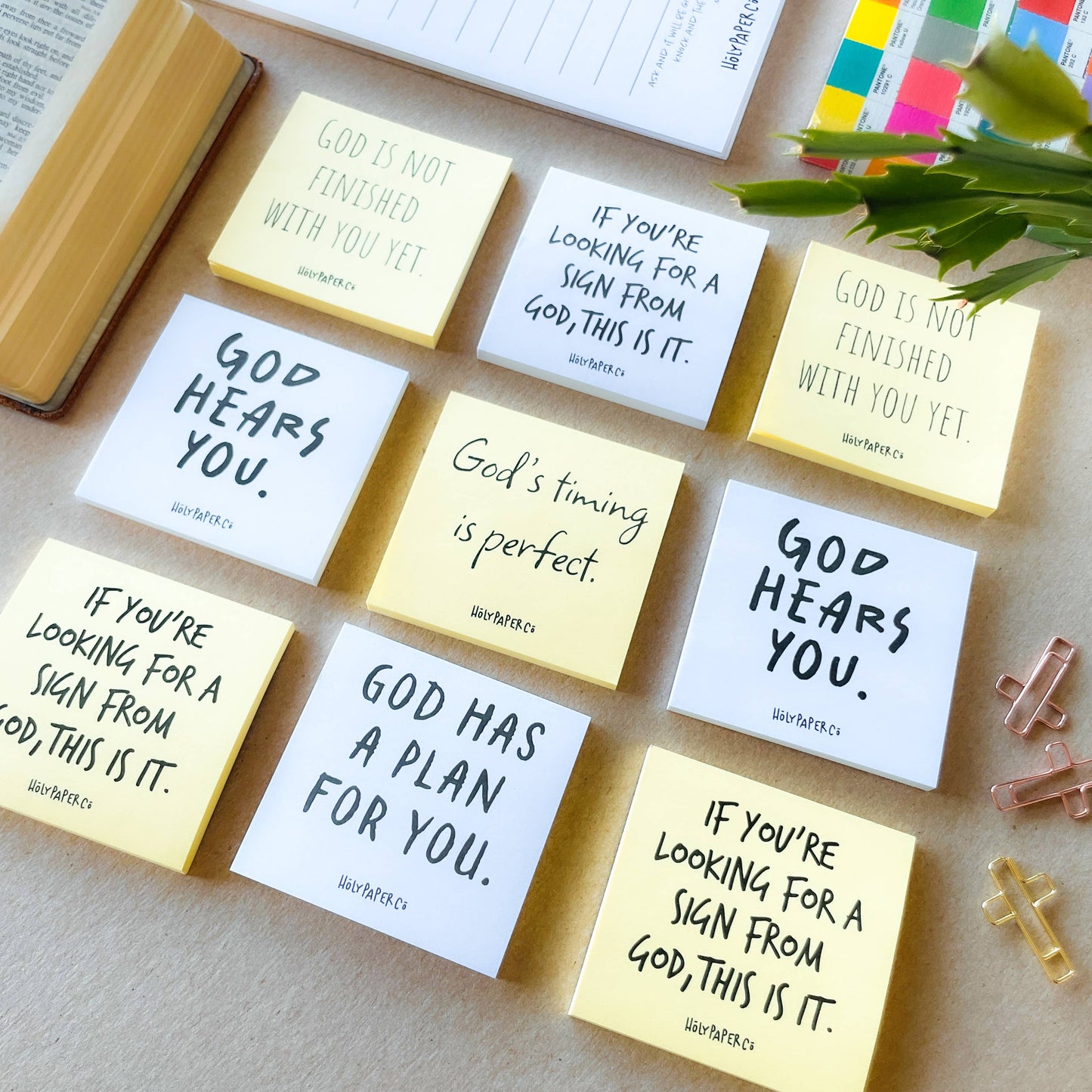 God Hears You Sticky Note Tracts: White