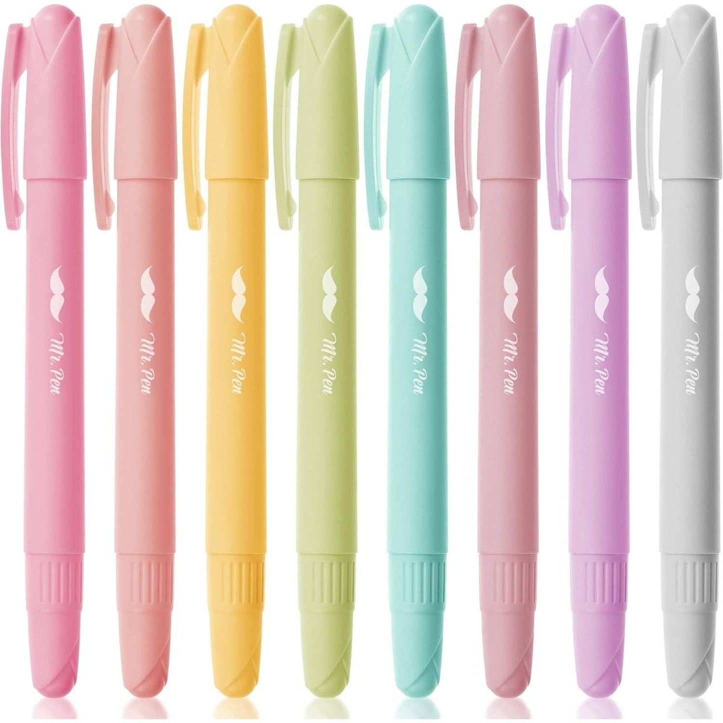 Gel Highlighters, 8 Pack, No-Bleed, Twist-Up Design, Sharpenable Tips, Smooth Glide, Perfect for Bible Pages: Dusty
