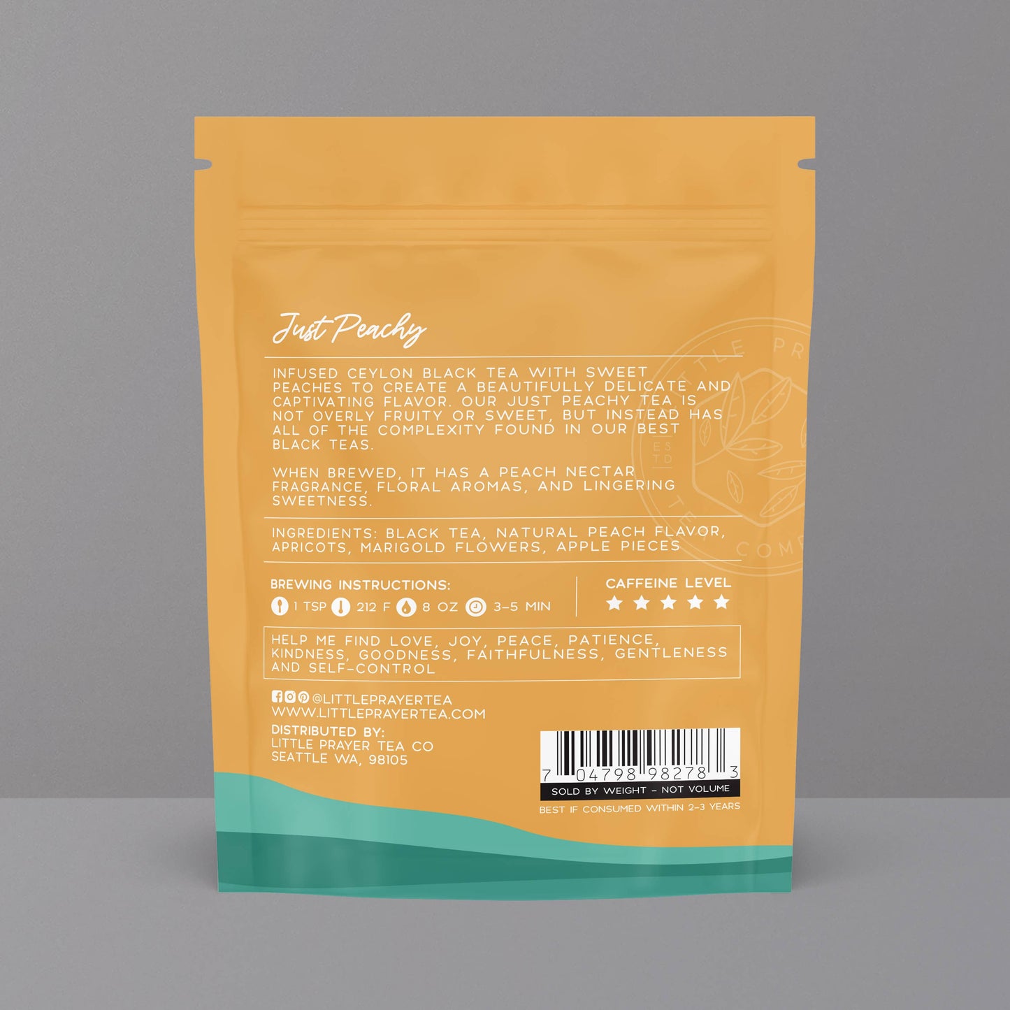 Bible Verse Peach Black Tea - "Hope Is An Anchor": 1.5 oz Pouch