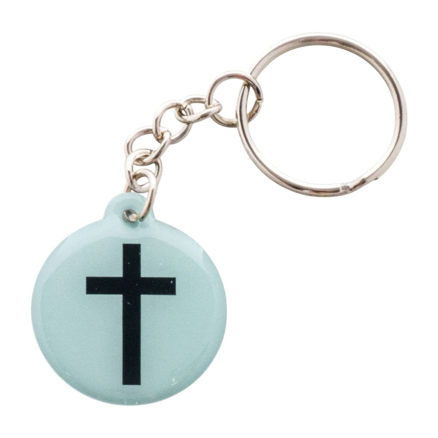 Tap To Pray® Acrylic Keychain: White + Cross
