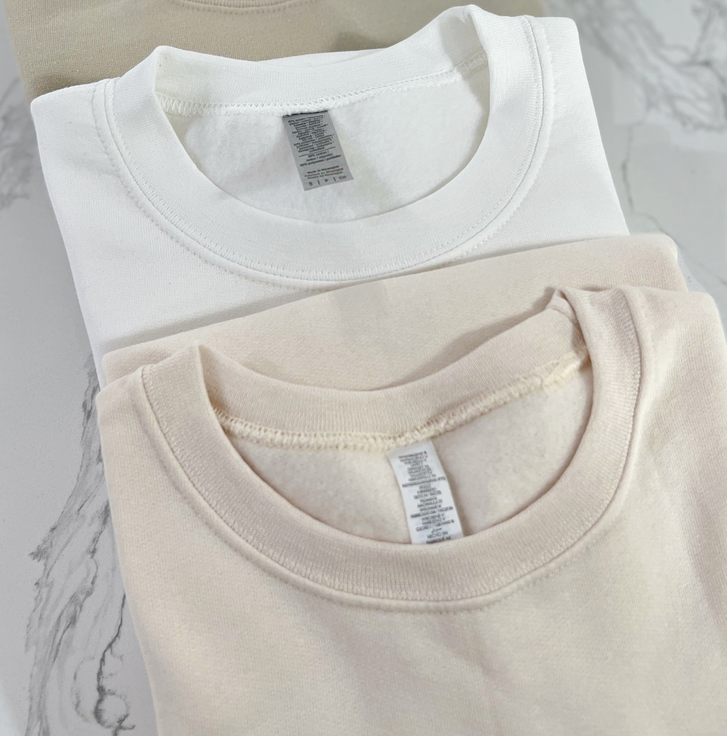 Puff Flower Cross Sweatshirt: White / L