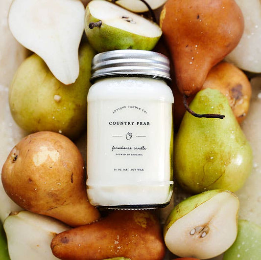 Country Pear - Soy Wax Candle: 1 mason jar (16oz)