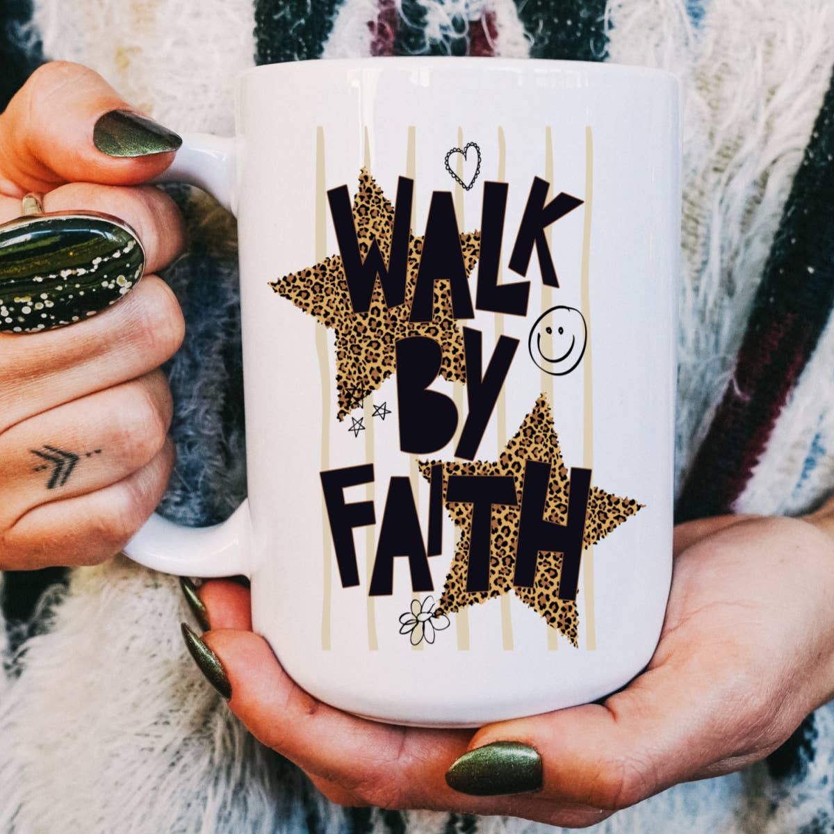 Walk by faith, Christian mug, Christian gift, coffee mug