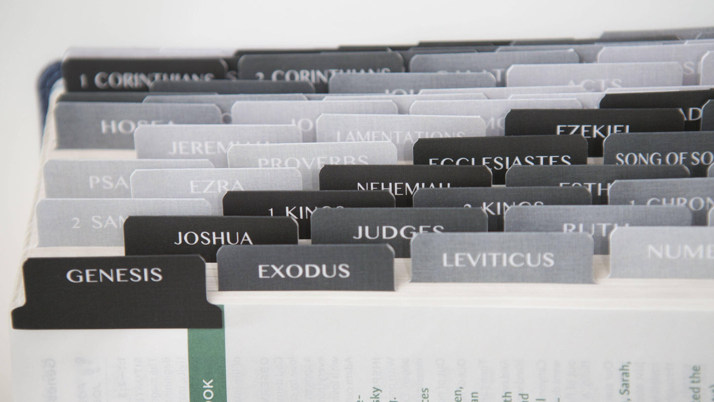 Bible Tabs | Bible Index Tabs- Black and Gray