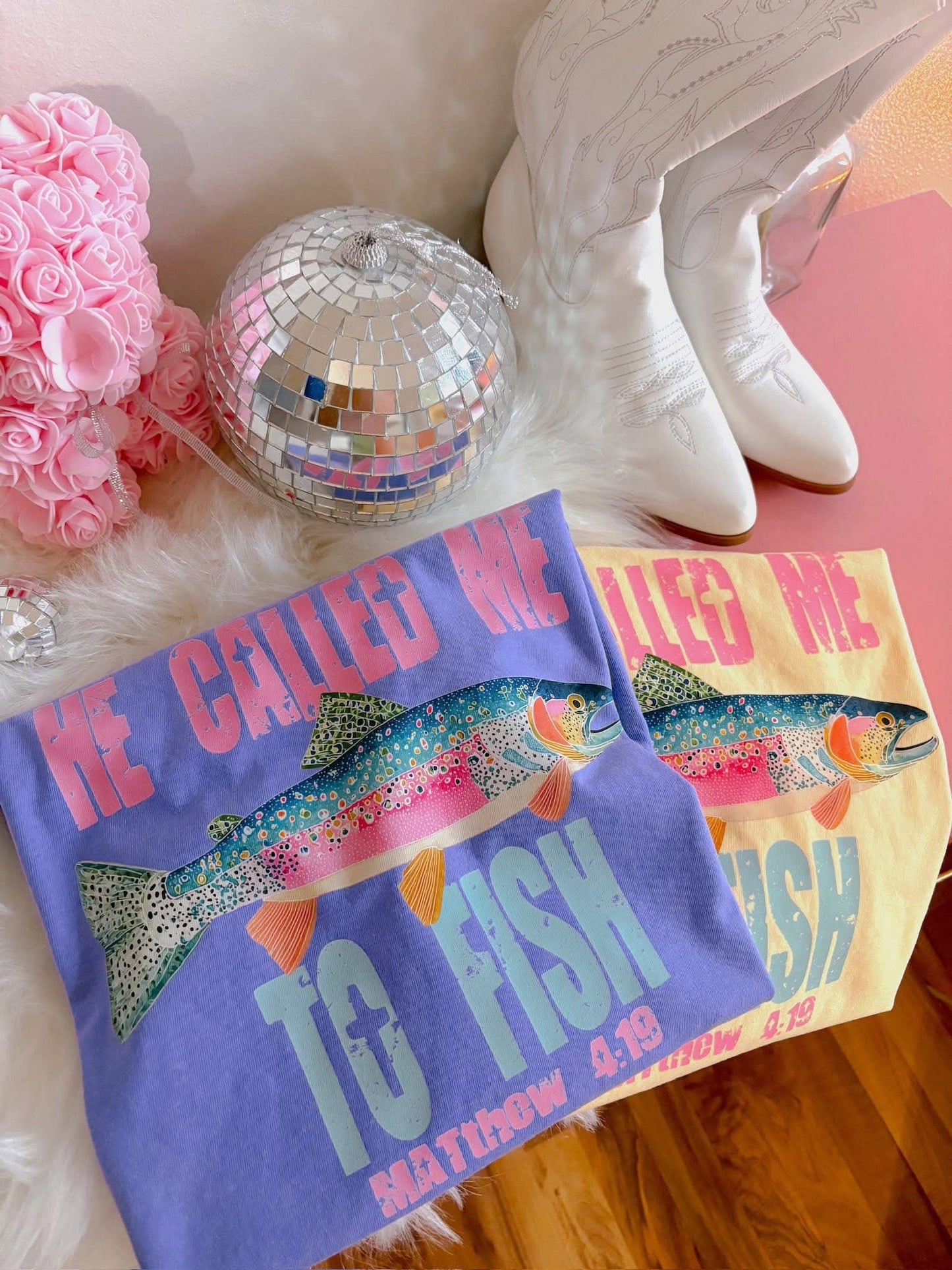 He Called Me To Fish Tee (Violet): M