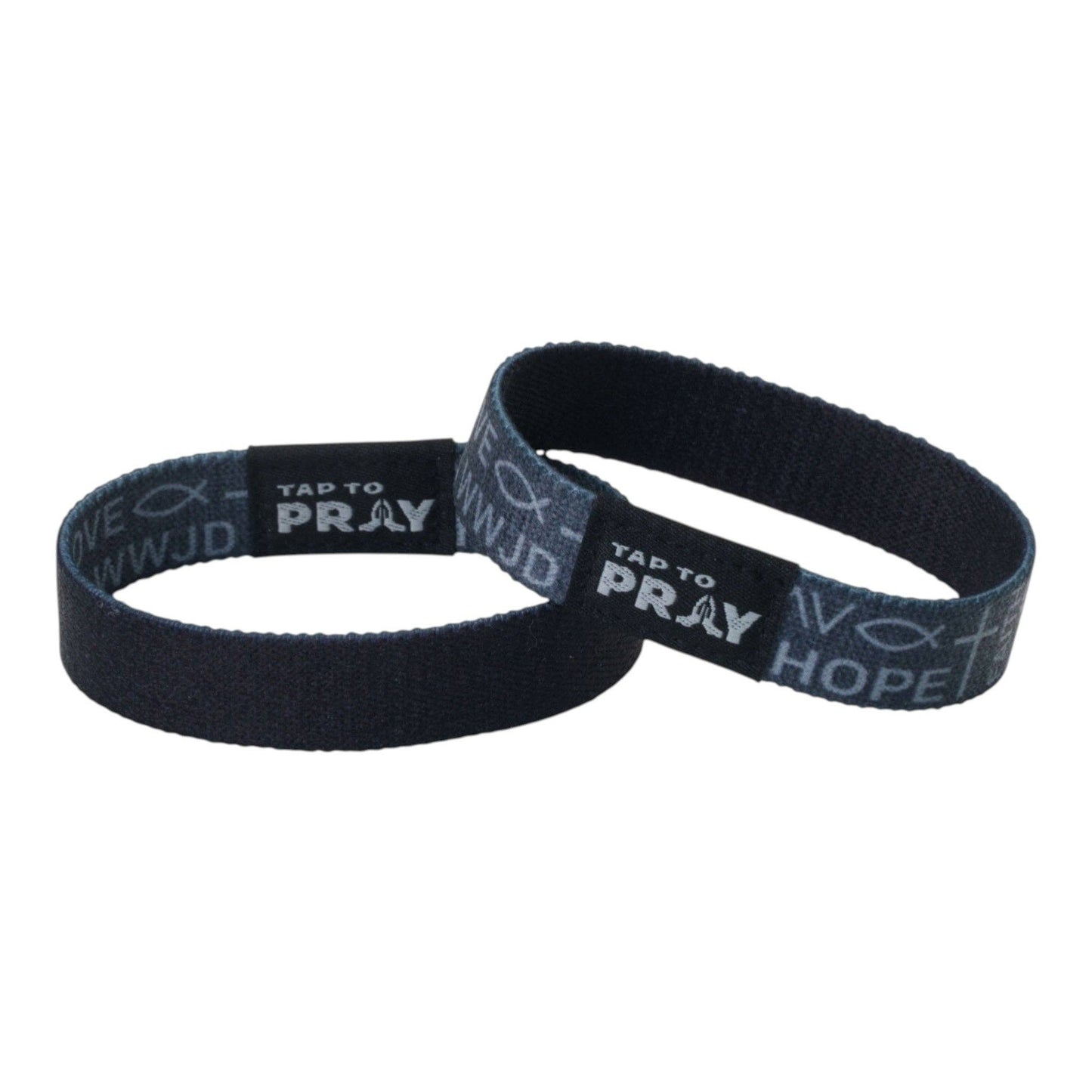 Tap To Pray® Wristband – Symbols of Faith - Grey: Extra Large