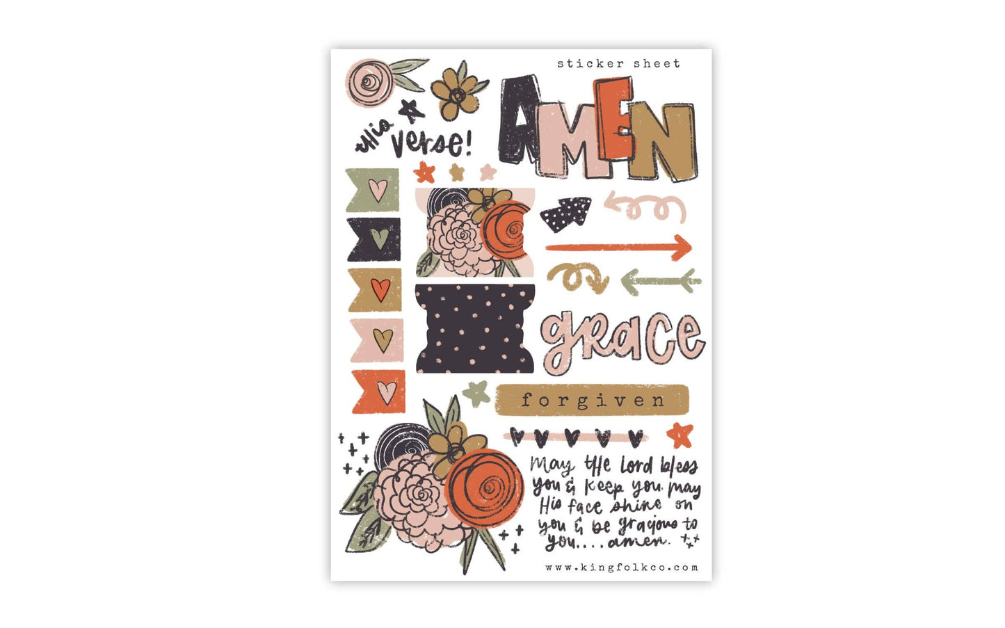Midnight Mercies Amen Moody Tones Sticker Sheet