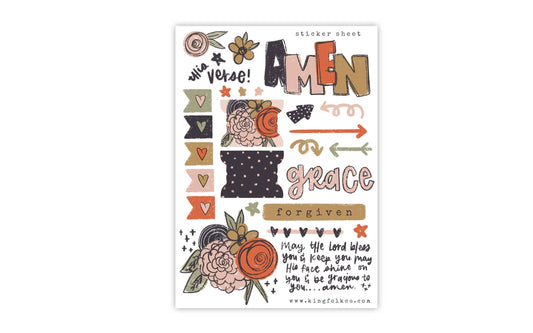 Midnight Mercies Amen Moody Tones Sticker Sheet