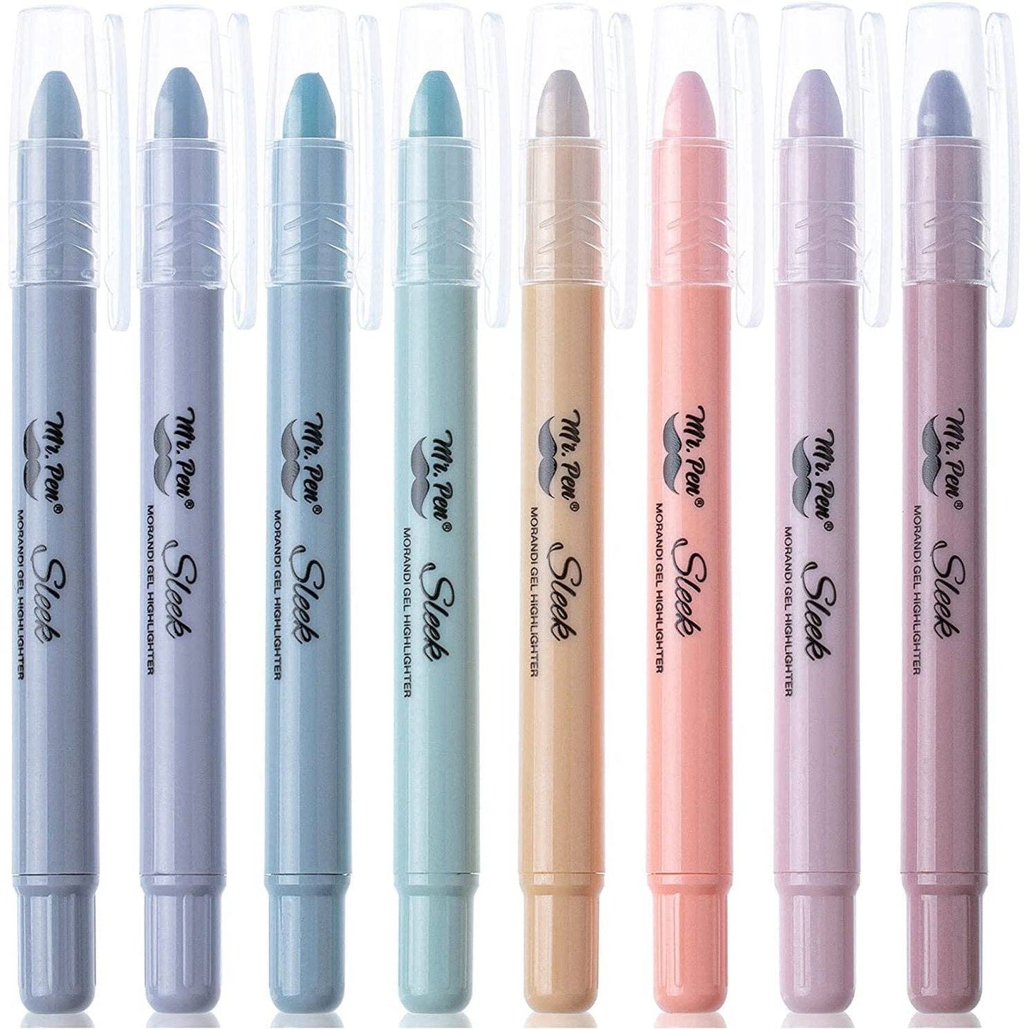 Gel Highlighters, 8 Pack, No-Bleed, Twist-Up Design, Sharpenable Tips, Smooth Glide, Perfect for Bible Pages: Pastel