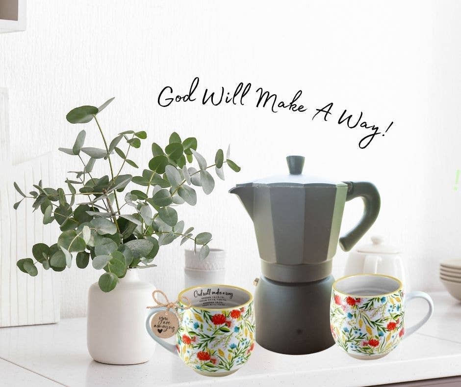 LCP Coffee Mug God Will Make Vintage Floral