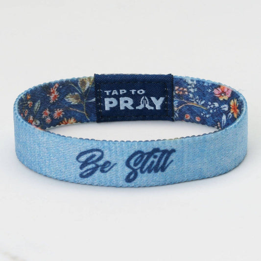 Tap To Pray® Wristband – Wildflower - Be Still: Medium