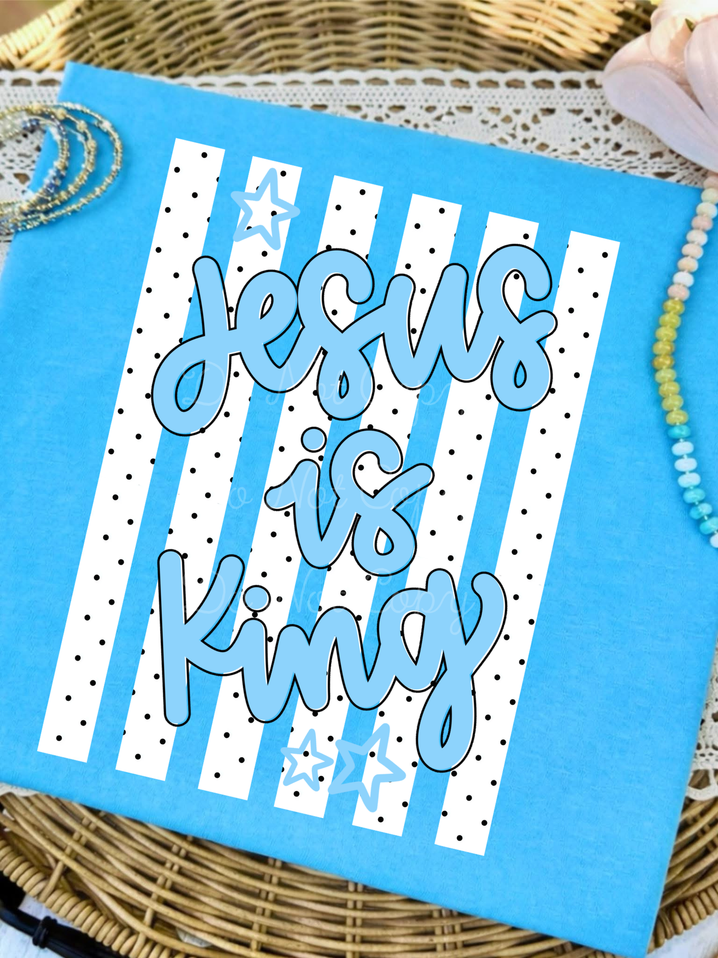 Jesus Is King Tee (Lagoon Blue): M