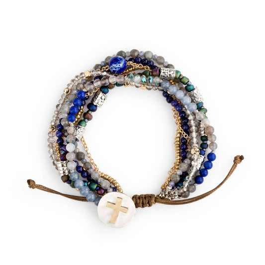 Beaded Prayer Bracelet - Indigo