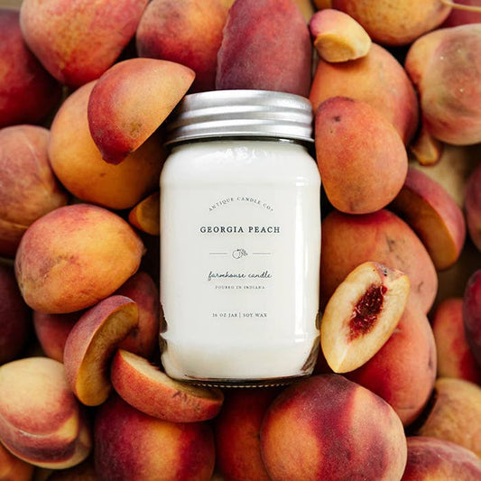 Georgia Peach - Soy Wax Candle: 1 mason jar (16 oz)