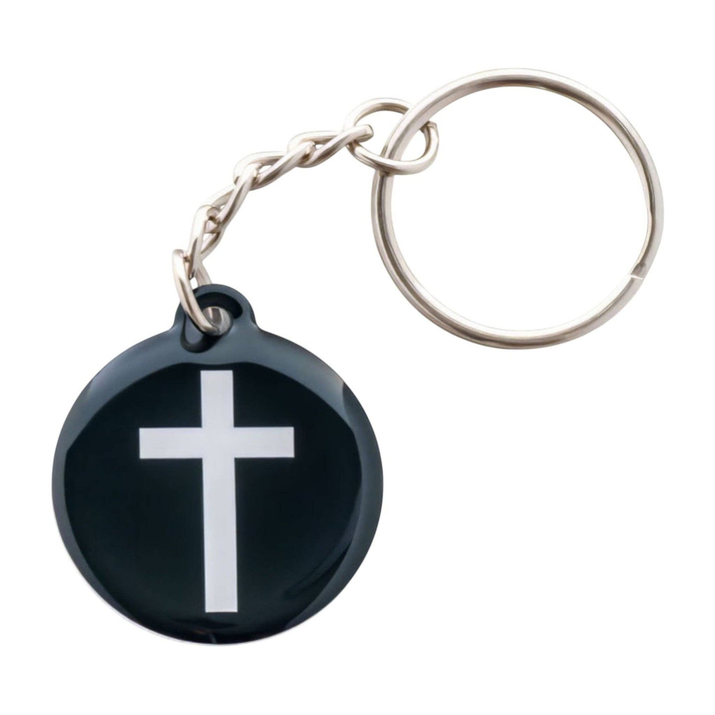 Tap To Pray® Acrylic Keychain: White + Cross