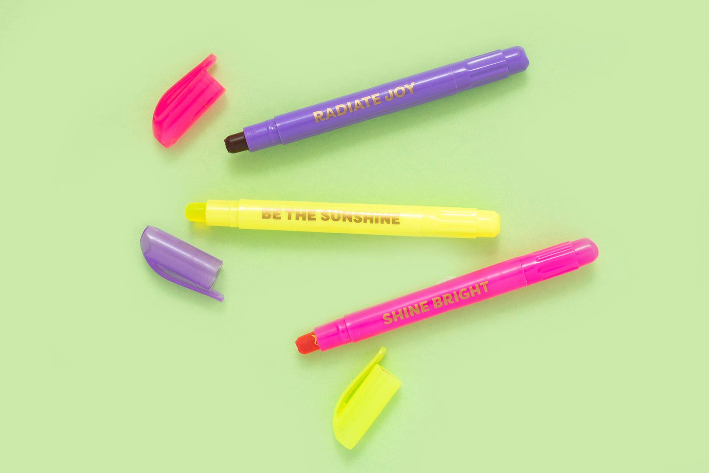 Wax Highlighter Set - Motivational - Asst Clrs - 3 Piece Set