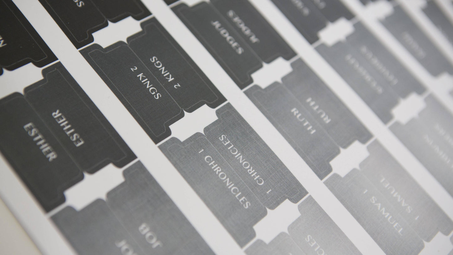 Bible Tabs | Bible Index Tabs- Black and Gray