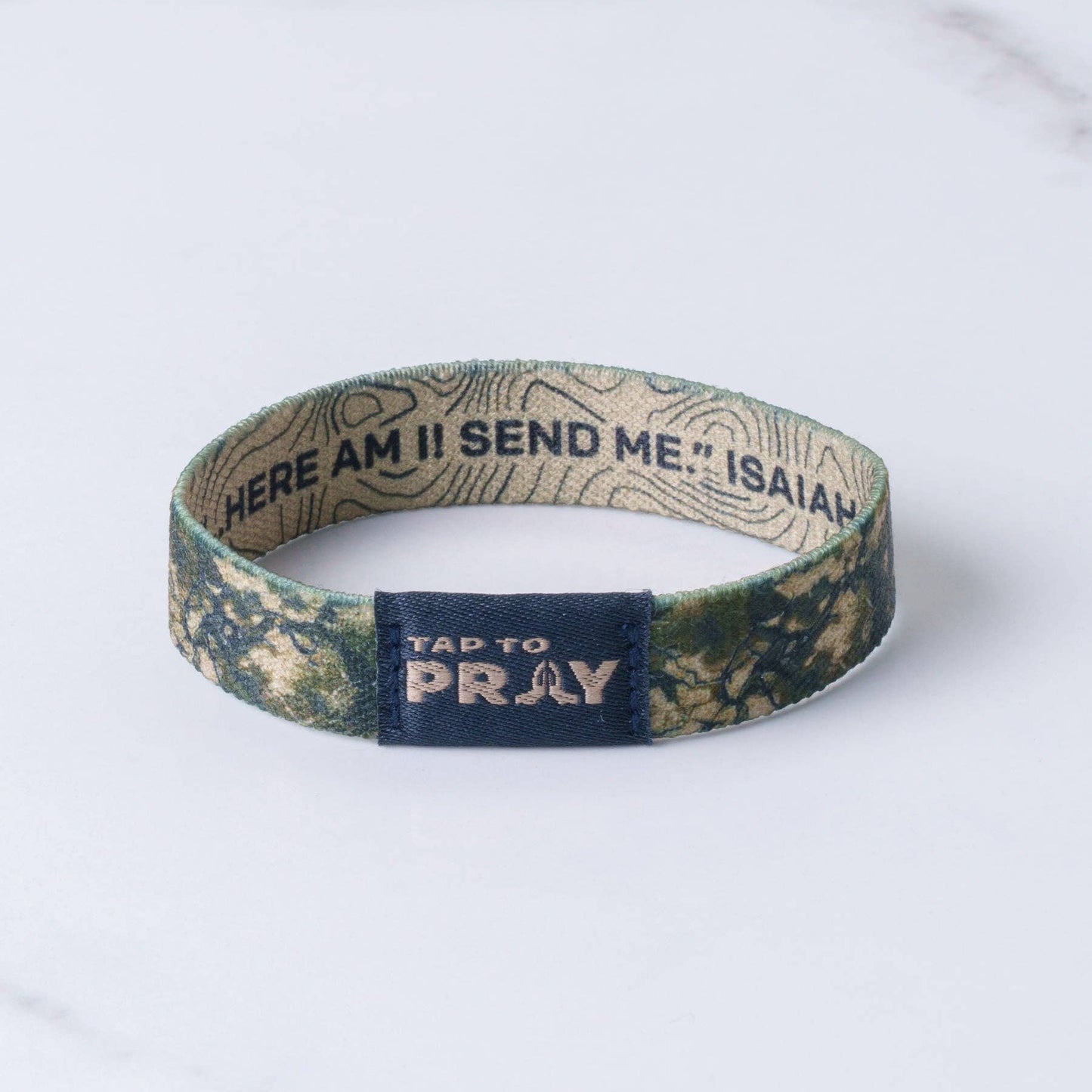 Tap To Pray® Wristband – Valor Camo: Large