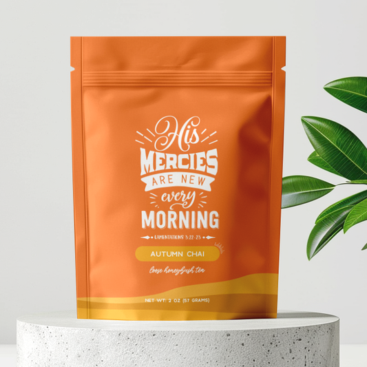 Bible Verse Honeybush Chai Tea Pouch Lamentations 3:22-23