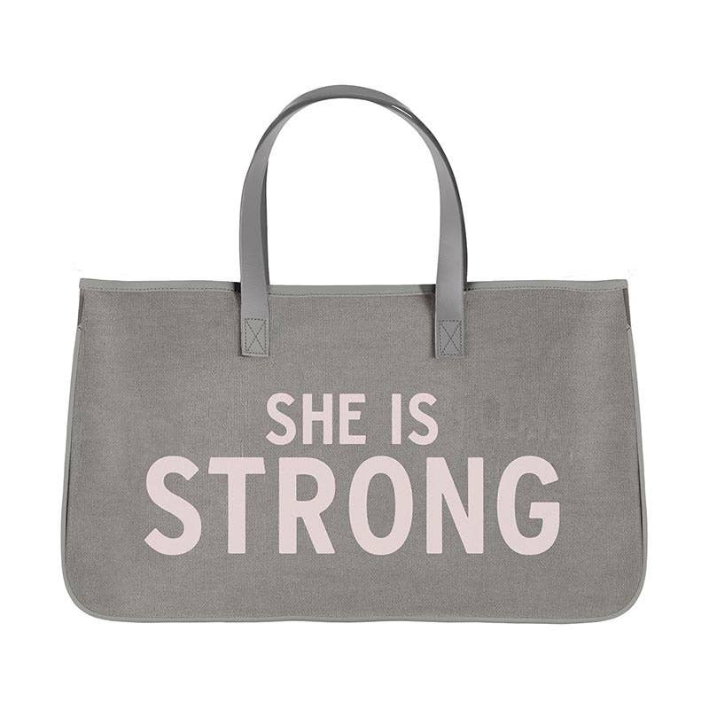 Large Canvas Tote Bag - She is Strong