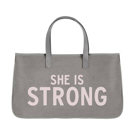 Large Canvas Tote Bag - She is Strong