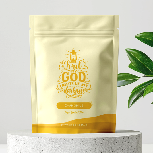 Bible Verse Egyptian Chamomile Tea Pouch - Psalm 18:28