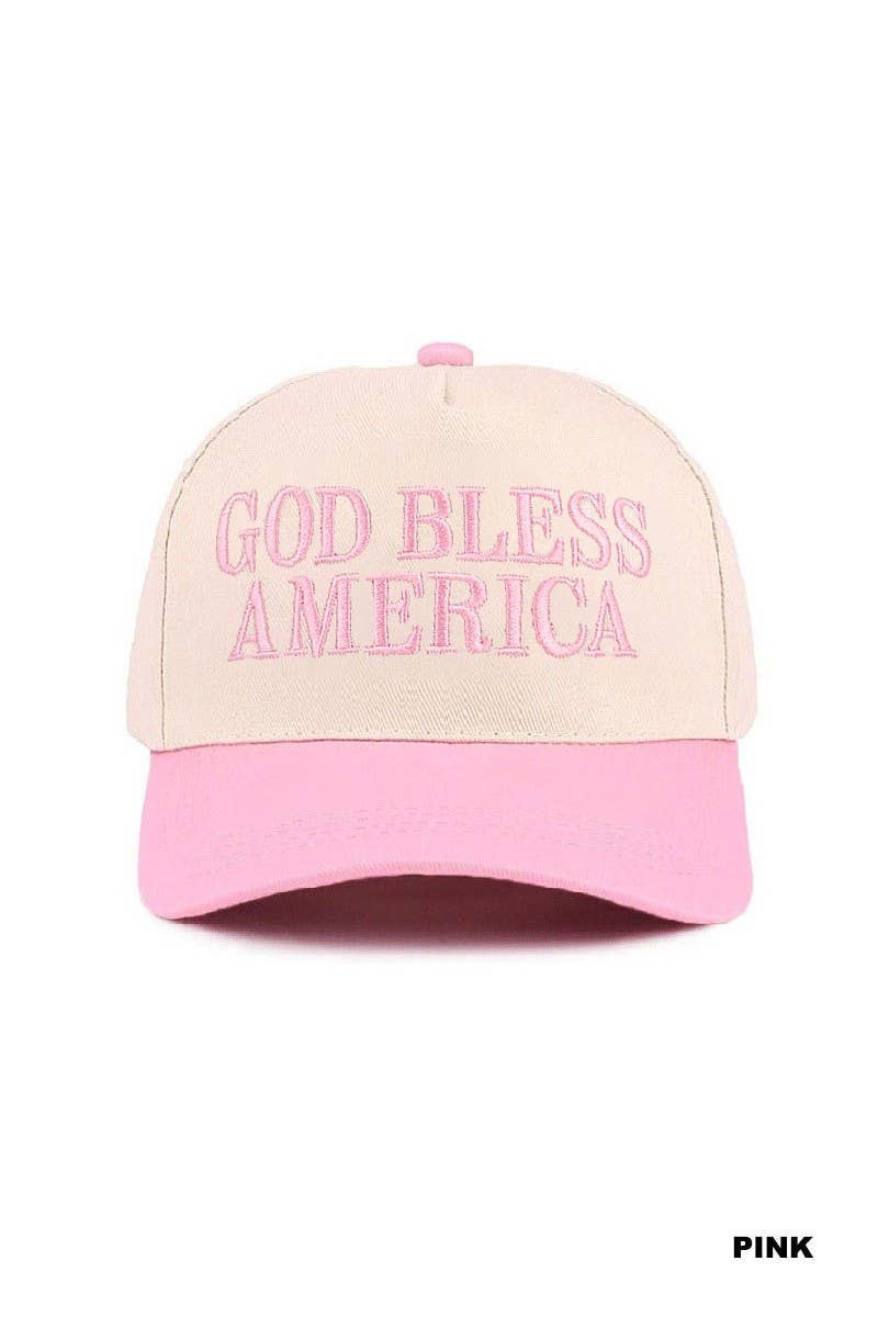 God Bless America Two-tone Canvas Cotton Cap: BLACK / 1(ONE SIZE)