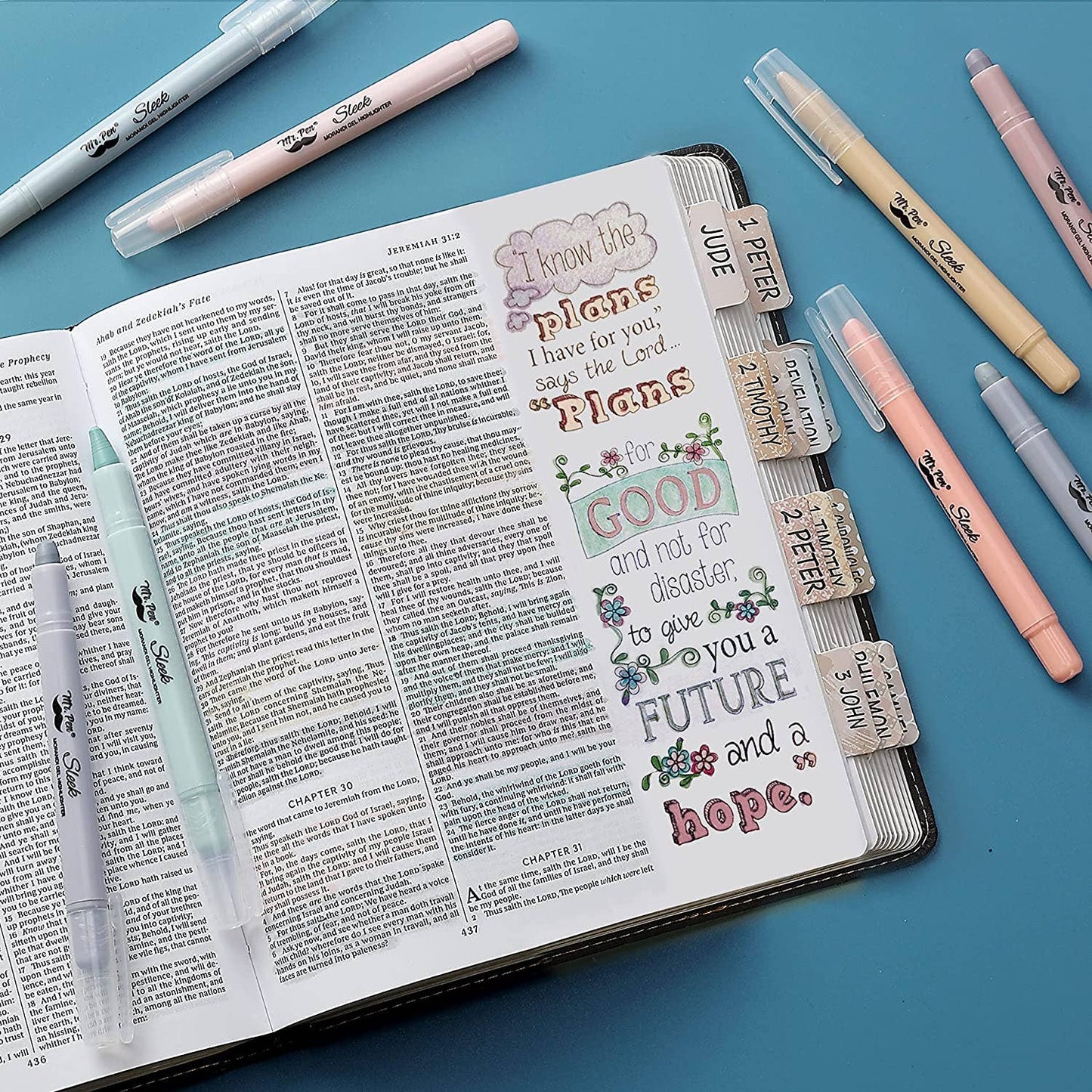 Gel Highlighters, 8 Pack, No-Bleed, Twist-Up Design, Sharpenable Tips, Smooth Glide, Perfect for Bible Pages: Pastel