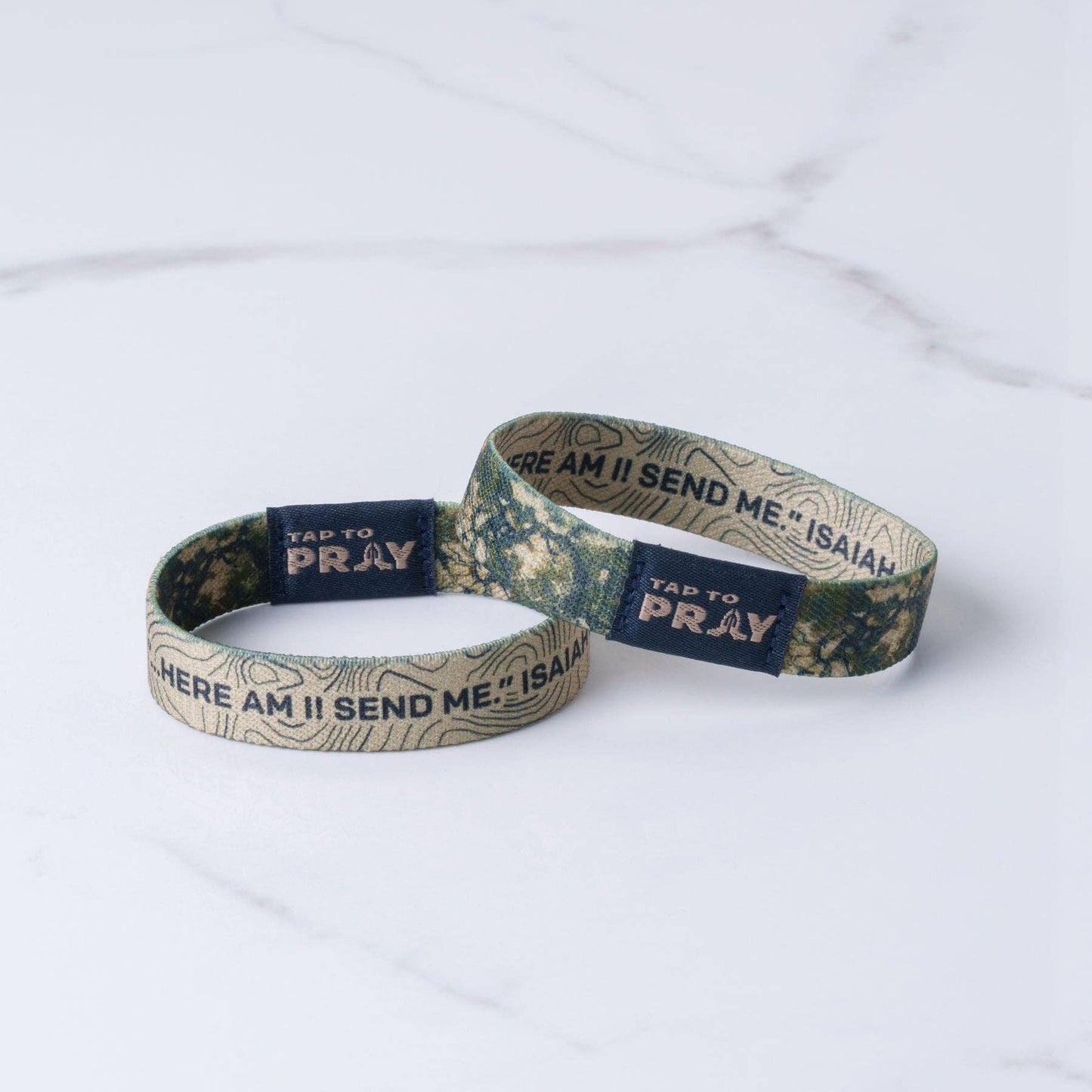 Tap To Pray® Wristband – Valor Camo: Large