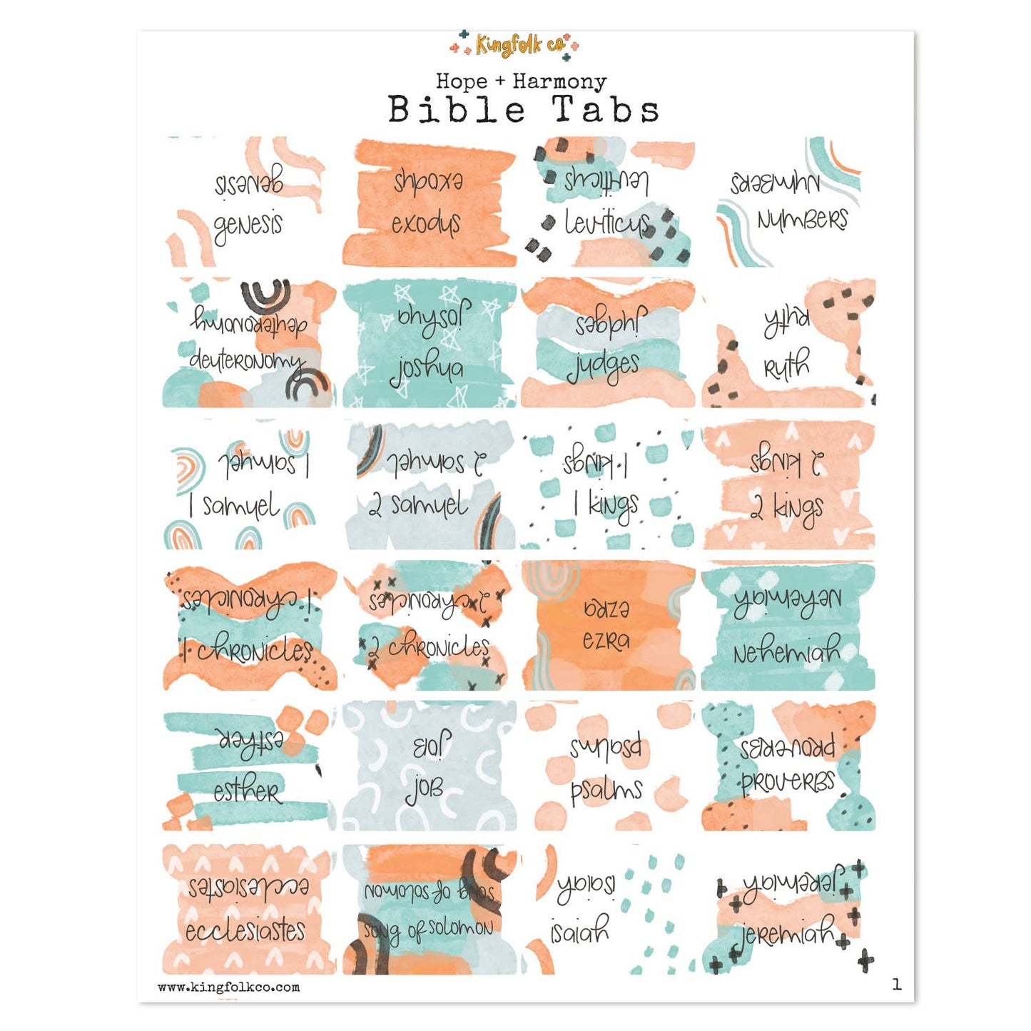 Hope + Harmony Bible Tabs Stickers