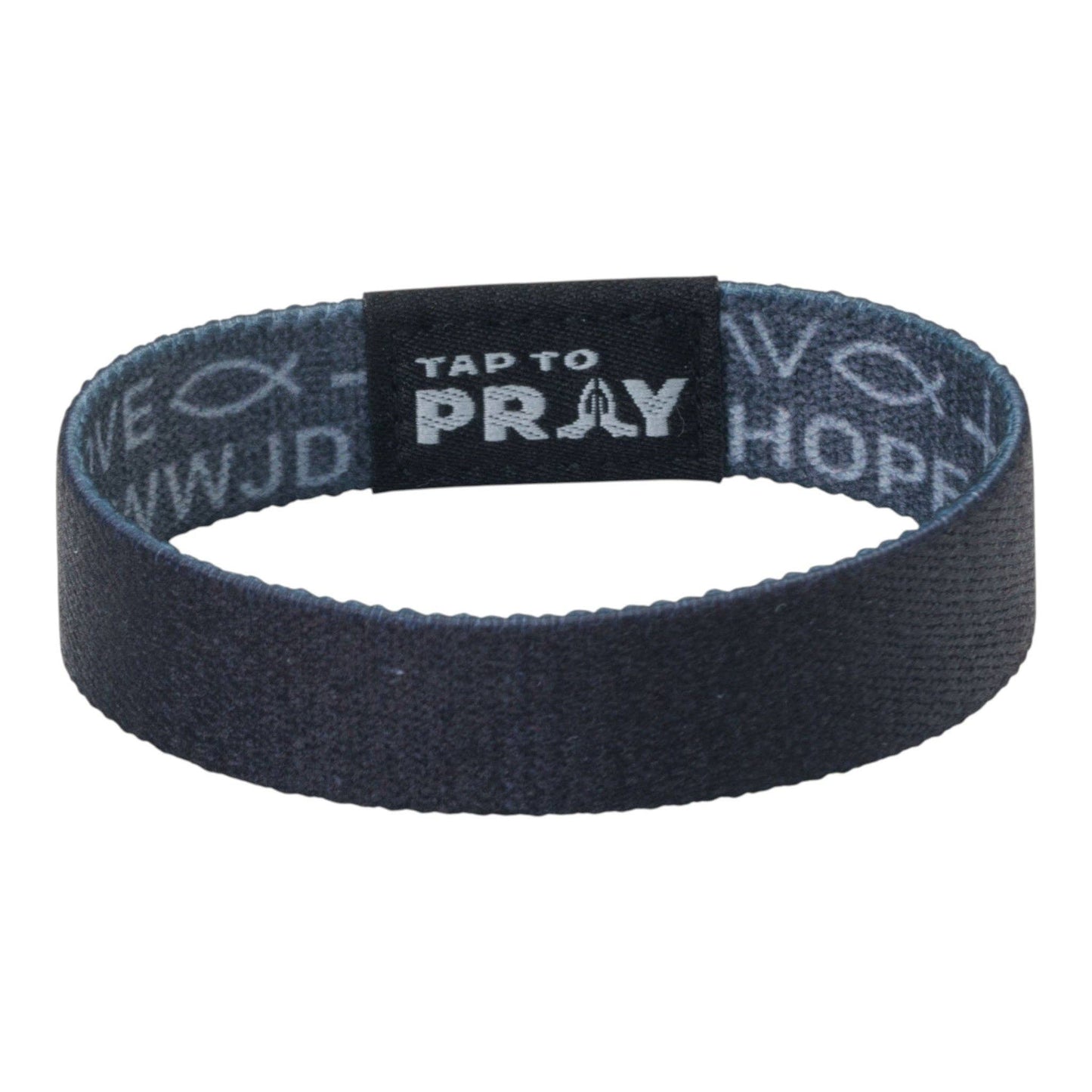 Tap To Pray® Wristband – Symbols of Faith - Grey: Extra Large