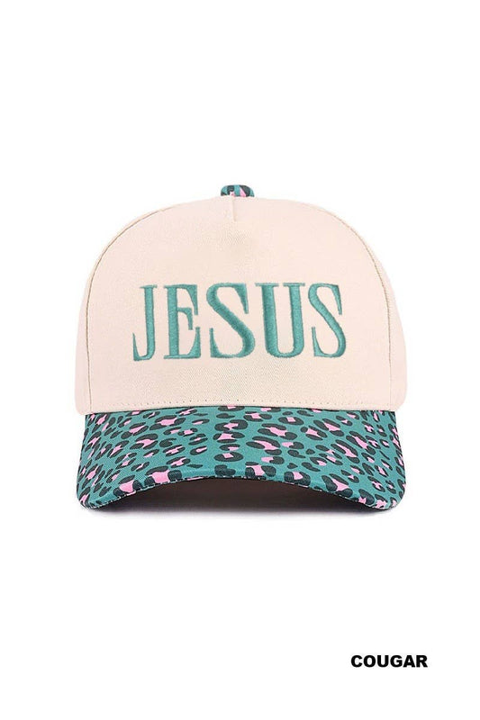 Jesus Two Tone Canvas Cotton Cap: COUGAR / 1(ONE SIZE)
