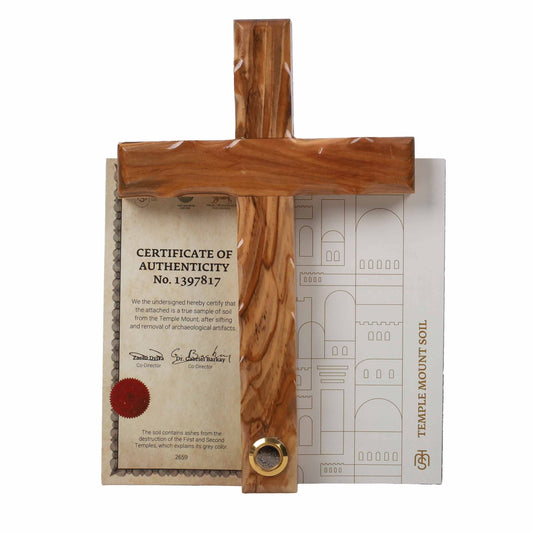Cross Olive Wood & Soil Vial