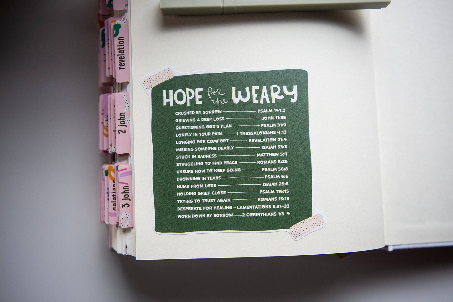 Hope for the Weary Scripture Reference Vinyl Sticker