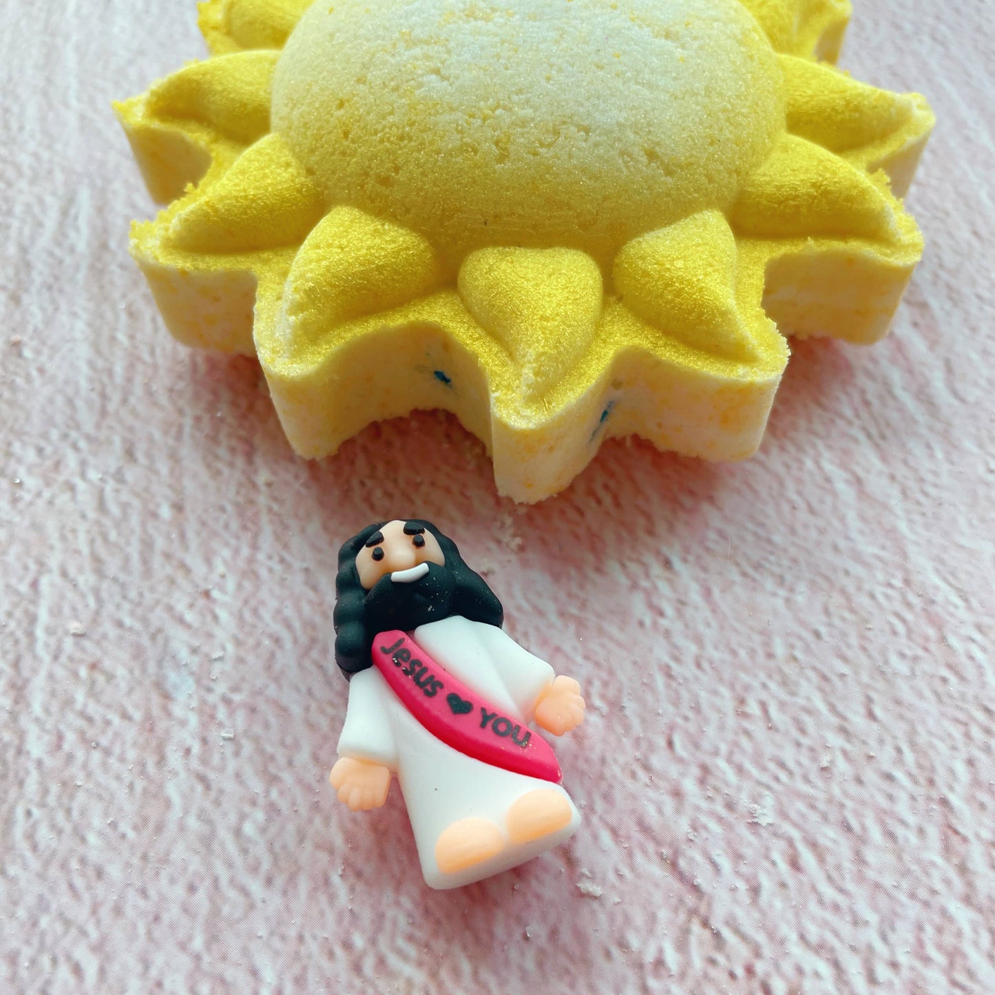 Sun Bath Bomb - with "Jesus Loves You" inside!