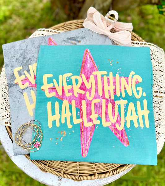 Everything, Hallelujah Tee (Seafoam): L