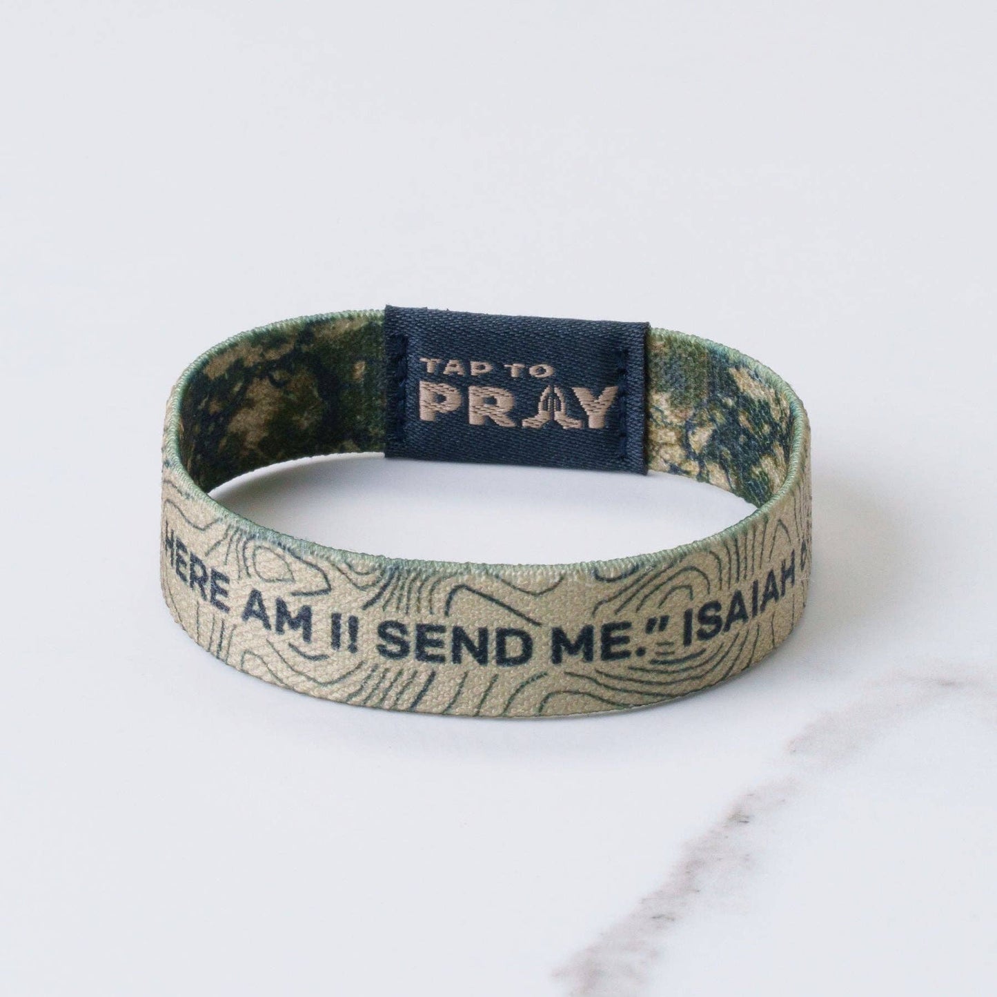 Tap To Pray® Wristband – Valor Camo: Medium