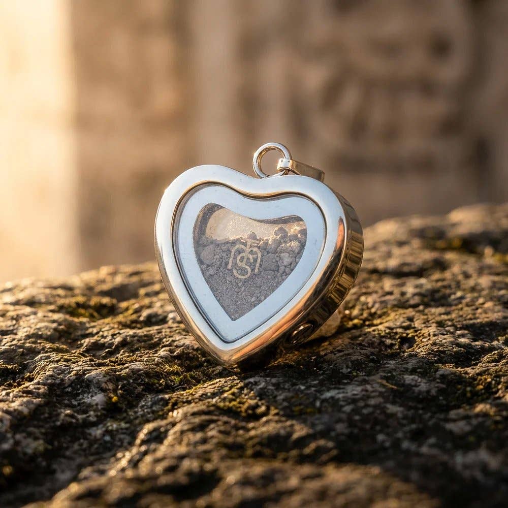 Necklace Temple Mount Soil Heart Silver 20"